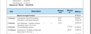 Bank statement