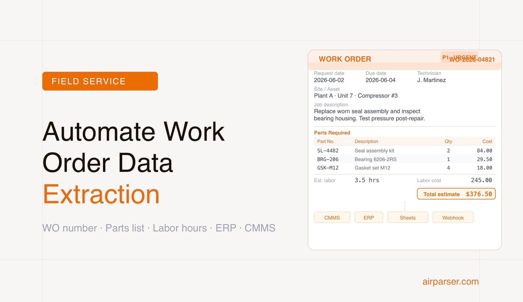 How to Automate Work Order Data Extraction with AI