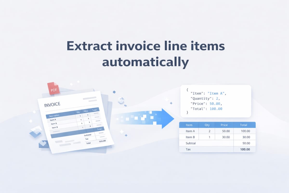 How to Extract Invoice Line Items from PDFs Automatically
