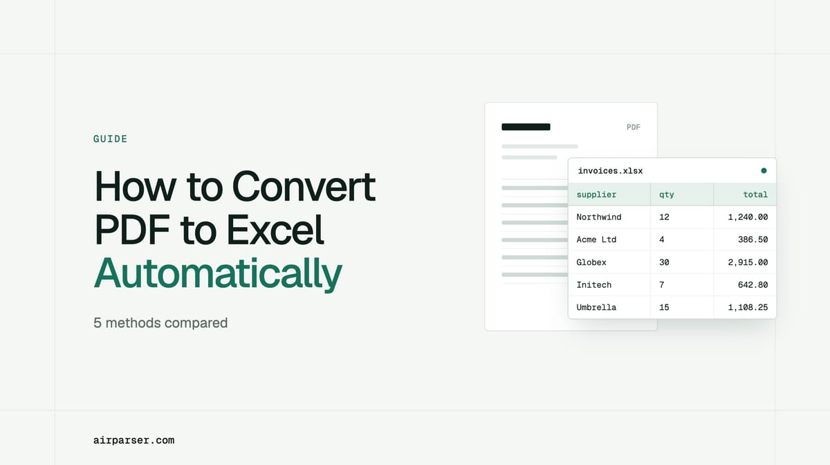How to Convert PDF to Excel Automatically (2026 Guide)