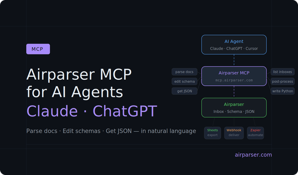Document Parsing for AI Agents: How to Connect Airparser MCP to Claude or ChatGPT