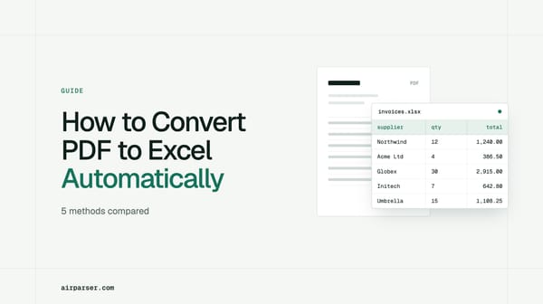 How to Convert PDF to Excel Automatically (2026 Guide)